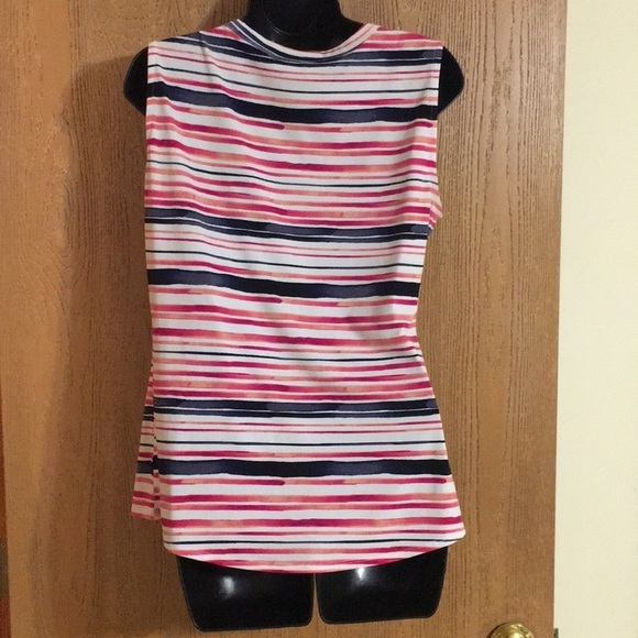 Worthington-Pink, Navy and white stripped Sleeveless blouse. Size medium… - Picture 2 of 2